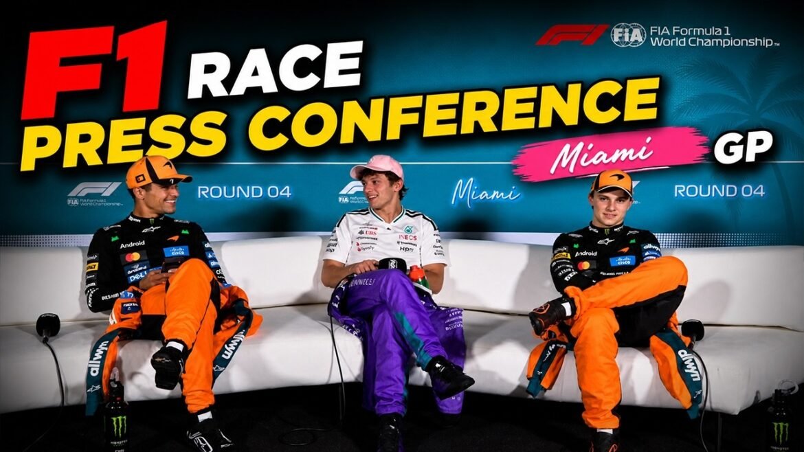 LIVE: F1 Race Press Conference - Miami GP  | Kimi Antonelli, Lando Norris, Oscar Piastri