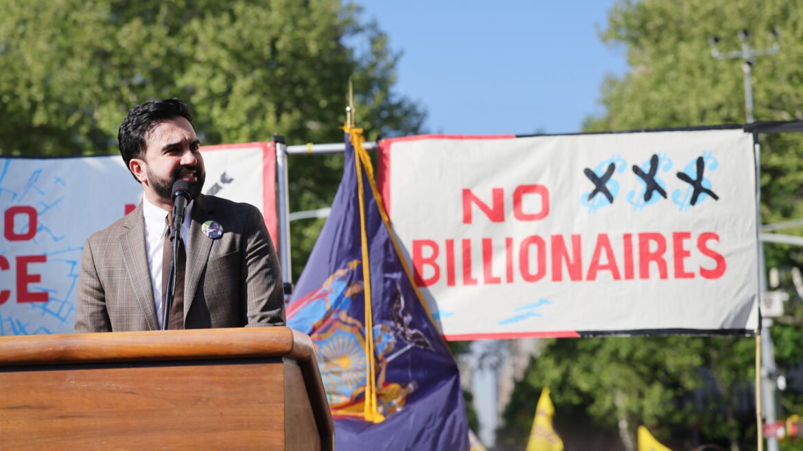 New York City Mayor Zohran Mamdani speaks at a rally in Washington Square Park for May Day on May 01, 2026 in New York City. Across the country and around the world, demonstrations are taking place on May Day, which marks International Workers’ Day (Labor Day), when workers, unions, students, and others march for better working conditions, wage increases, and other political issues. . (Photo by Spencer Platt/Getty Images)