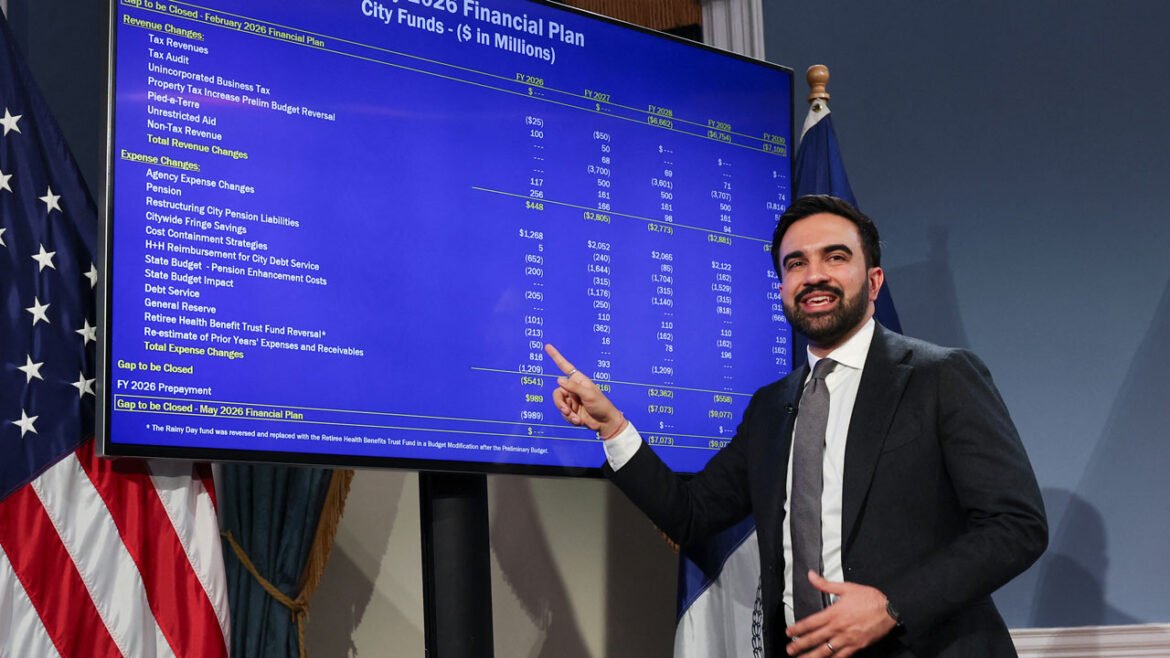 New York City Mayor Zohran Mamdani speaks about the fiscal year 2027 budget in New York City on May 12. (TIMOTHY A. CLARY / AFP via Getty Images)