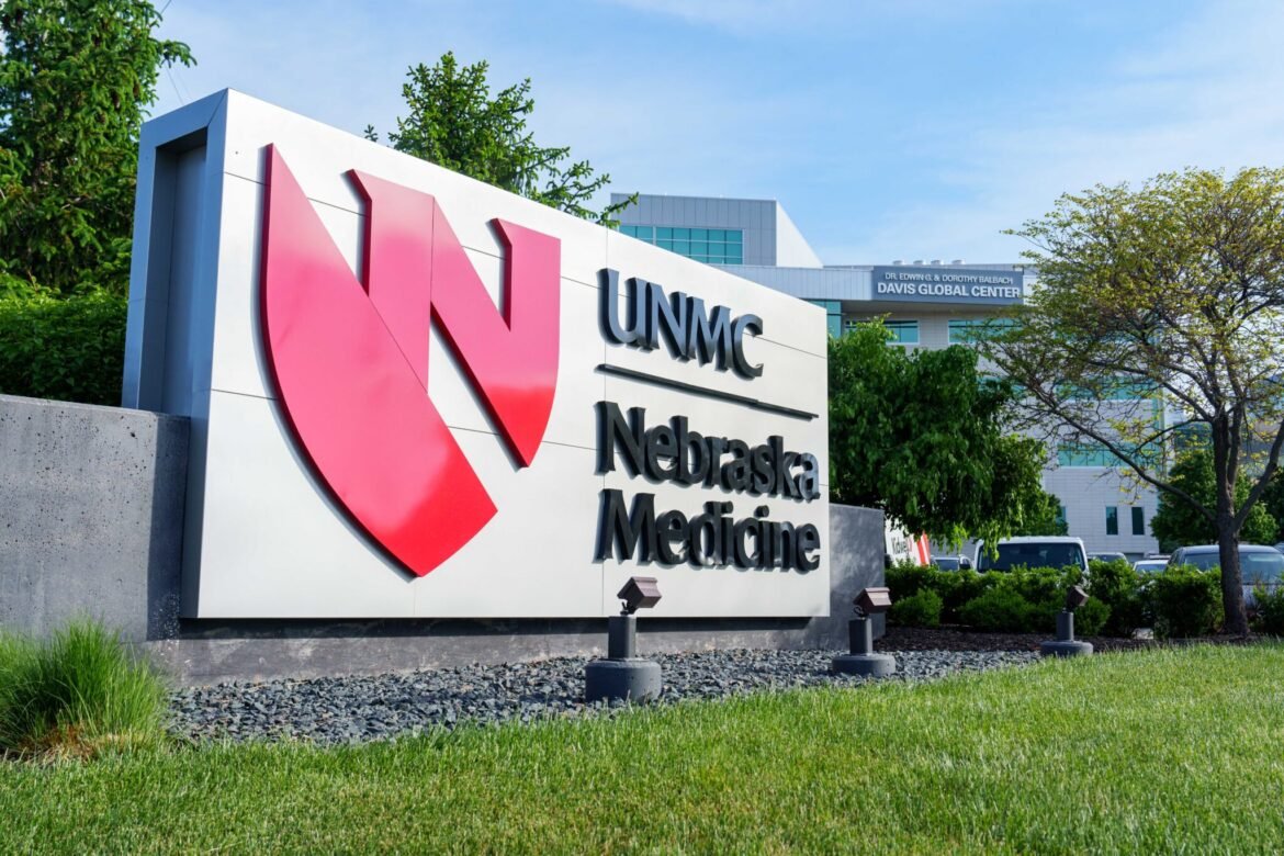 The Davis Global Center at the University of Nebraska Medical Center campus, which holds the National Quarantine Unit, is seen on May 11, 2026 in Omaha, Nebraska. Sixteen U.S. passengers on the MV Hondius, which had three passengers die from Hantavirus last month and eight more reported cases, were brought to the National Quarantine Unit at the Omaha-based University of Nebraska Medical Center to be isolated and monitored. (Photo by Dylan Widger/Getty Images)