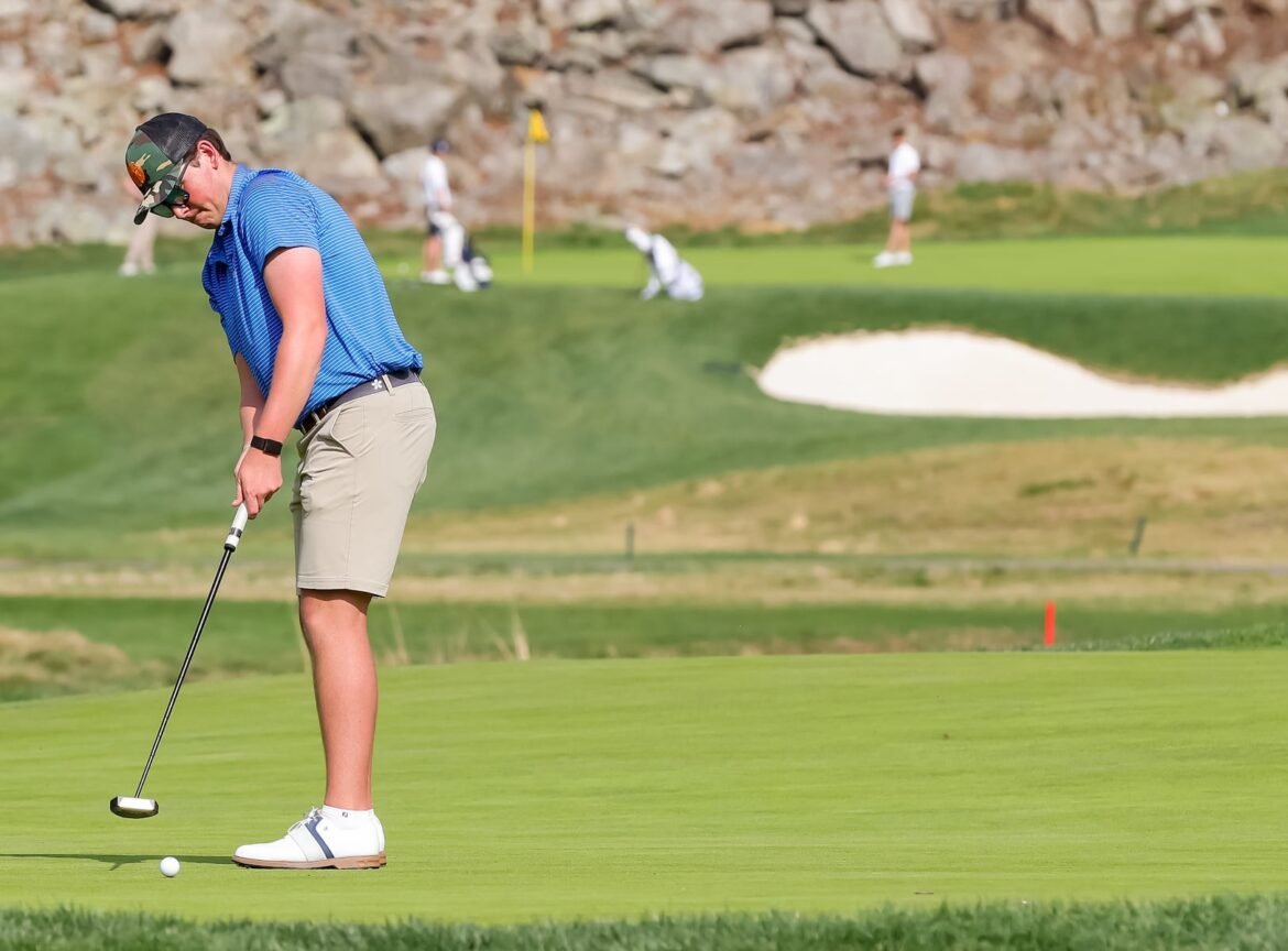Chase Simms of Westfield competes in the golf Green Knights Invitational at The Tuxedo Club in Tuxedo Park, NY on Wednesay, April 15, 2026.