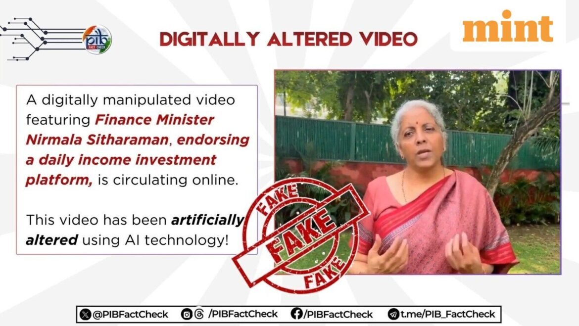 Sitharaman's video fake, created with AI, clarifies PIB; warns against fraudulent investment scheme claims — Details