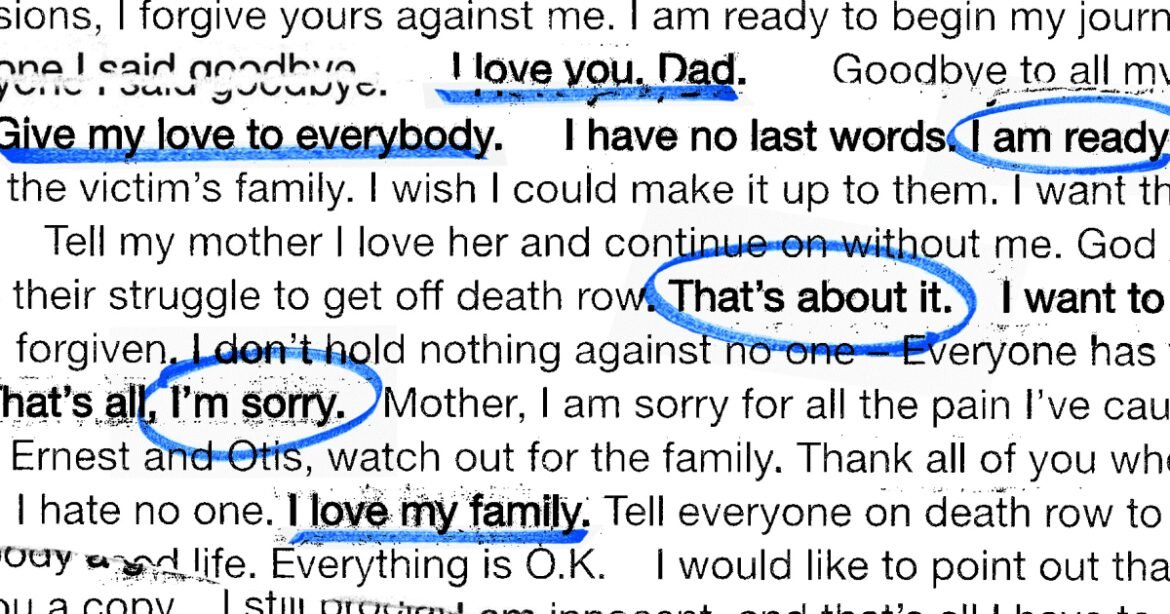 Texas death row inmates’ haunting final statements