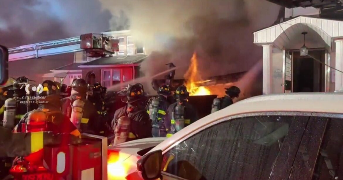 Video captures massive explosion as NYPD officers approach home, 1 dead