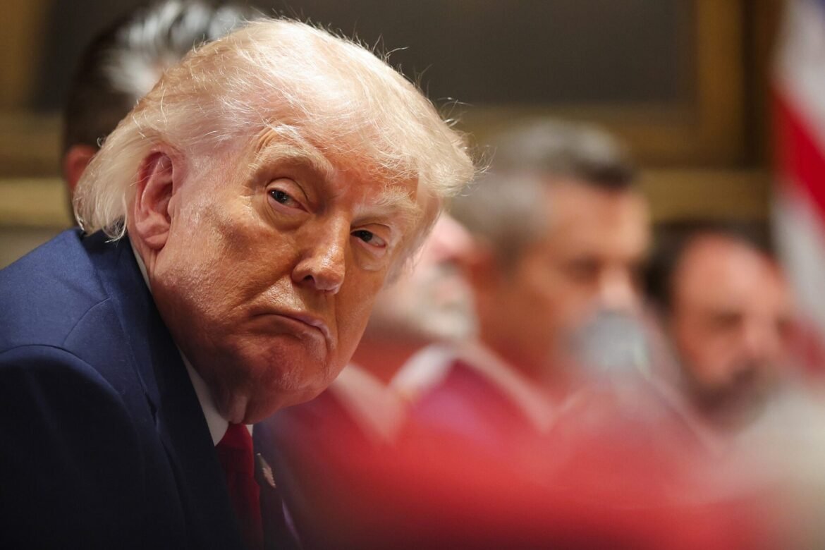 President Donald Trump's $100,000 visa fee for highly skilled workers was struck down Monday, June 8, 2026, by a federal judge. In this photo, Trump looks on during a Cabinet meeting in the Cabinet Room of the White House on May 27, 2026 in Washington, D.C. (Photo by Win McNamee/Getty Images)