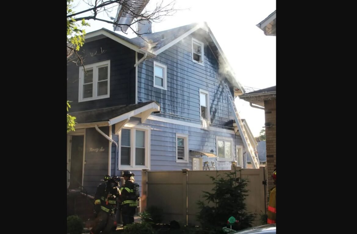 A two-alarm fire in Ridgefield Park caused two firefighters to be transported to the hospital for their injuries on Saturday.
