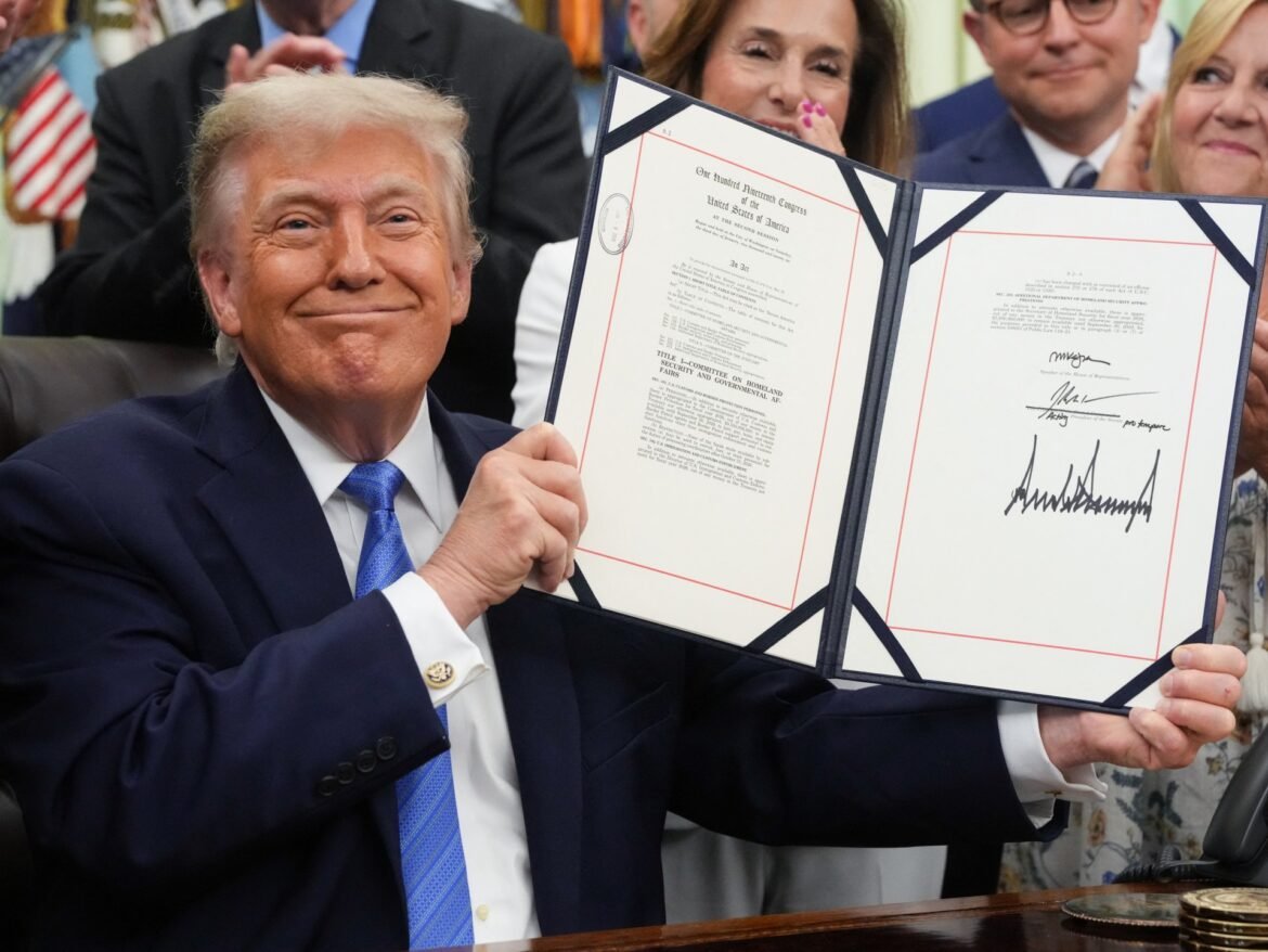 After a Democrat standoff, Trump signs $70bn immigration enforcement bill | Donald Trump News