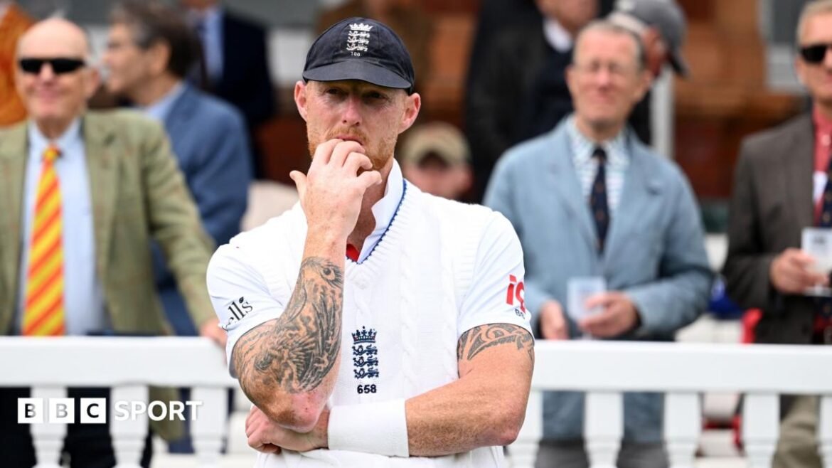 England captain Ben Stokes looks on at Lord's