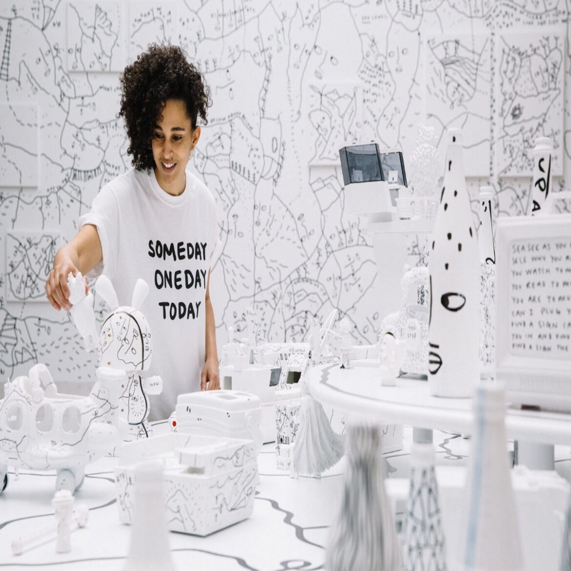 Grounds For Sculpture presents site-specific work exploring the nature of time in "Shantell Martin: Past, Present, Future"