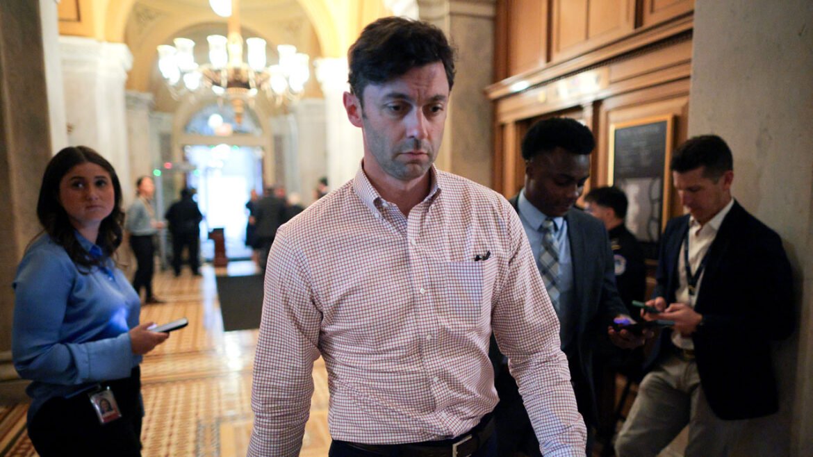 Sen. Jon Ossoff heads for a vote at the U.S. Capitol.