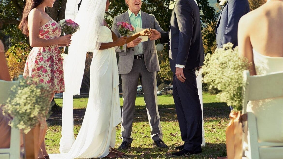 Props to this wedding officiant for keeping the...