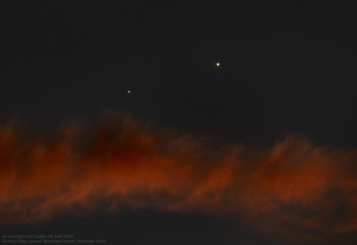 See Venus And Jupiter’s Brilliant ‘Kiss’ In The Night Sky