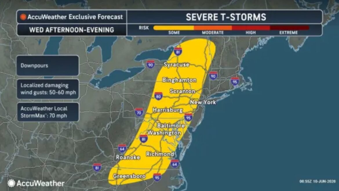 Severe thunderstorms are possible for the next three days as temperatures and humidity soar, forecasters say.