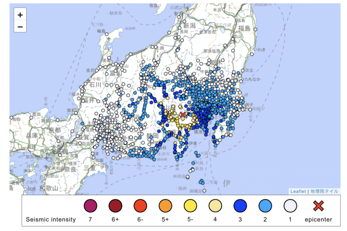 Strong earthquake jolts Yamanashi and Kanagawa amid landslide fears