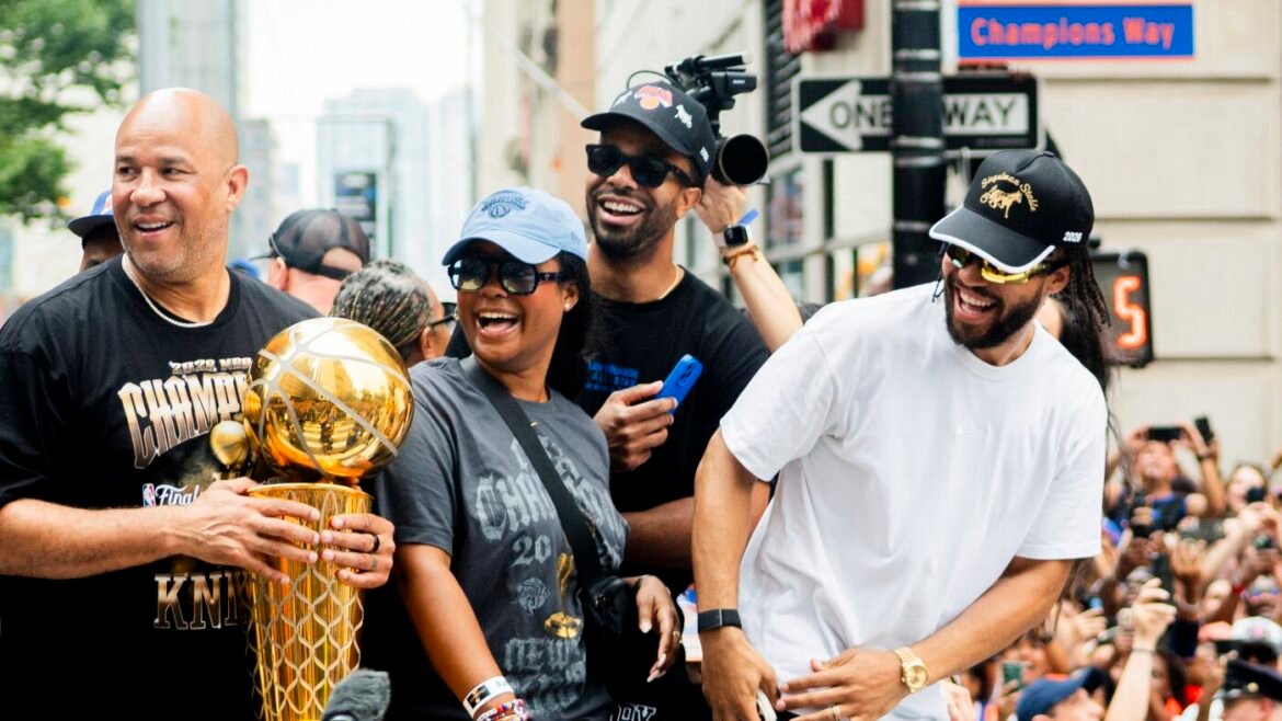 The Knicks celebrate their first NBA championship in more than 50 years : The Picture Show : NPR
