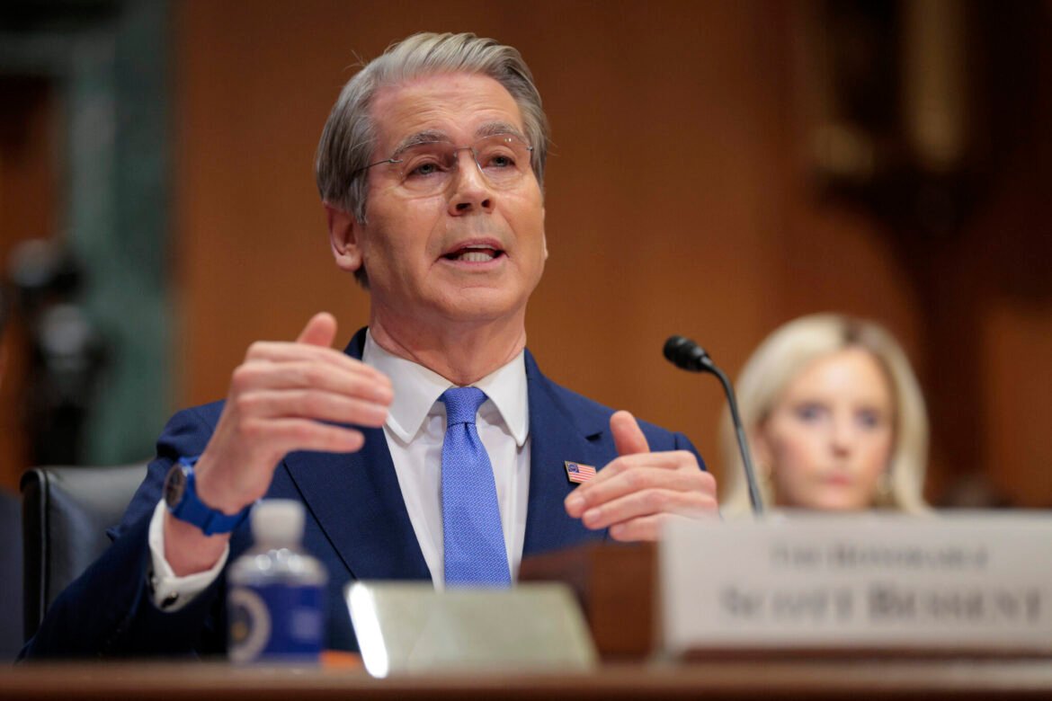Treasury Secretary Scott Bessent testifies during a U.S. Senate Committee on Finance hearing on June 3, 2026. The department's budget request for fiscal &nbsp;2027 was the subject of the hearing. (Photo by Chip Somodevilla/Getty Images)