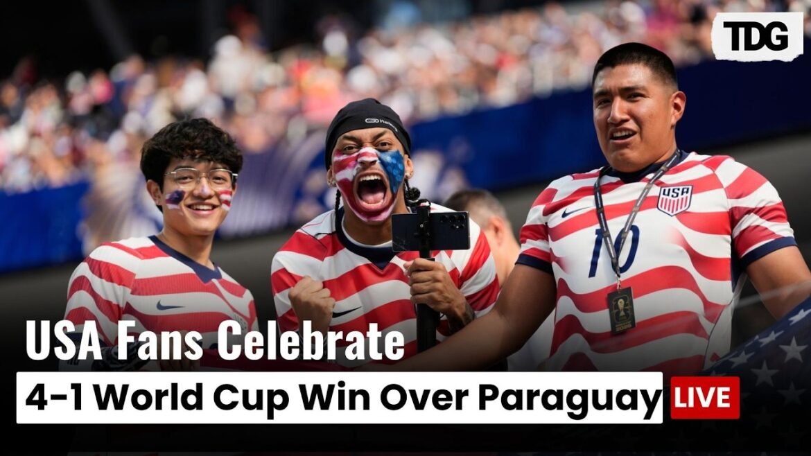 USA Fans Celebrate 4-1 World Cup Victory Over Paraguay | LIVE