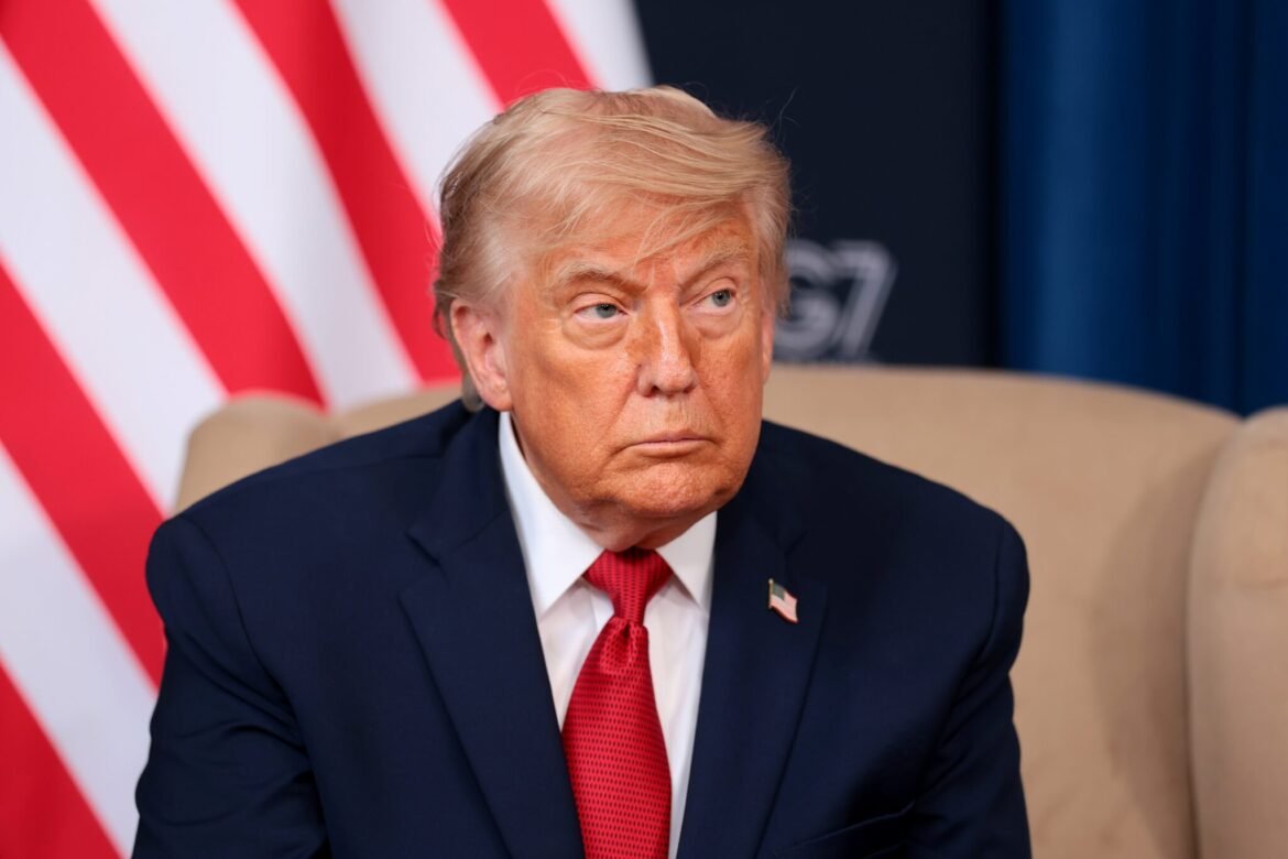 President Donald Trump attends a bilateral meeting with Egyptian President Abdel Fattah el-Sisi on the sidelines of the G7 Summit on June 17, 2026 in Evian-les-Bains, France. (Photo by Anna Moneymaker/Getty Images)