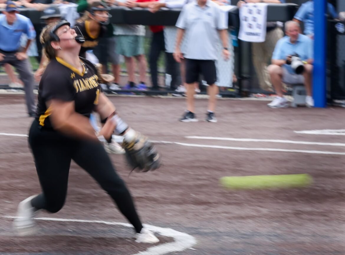 Madison McDougall (10) of St. John Vianney pitches against Mount St. Dominic during the softball NJSIAA Non-Pubic A Final at Ivy Hill Park at Seton Hall University in Orange, NJ on Wednesday, June 10, 2026.