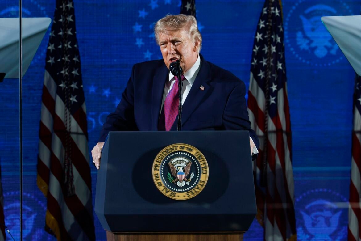 President Donald Trump speaks during a rally at Mount Rushmore National Memorial on July 3, 2026 in Keystone, South Dakota. (Photo by Chip Somodevilla/Getty Images)