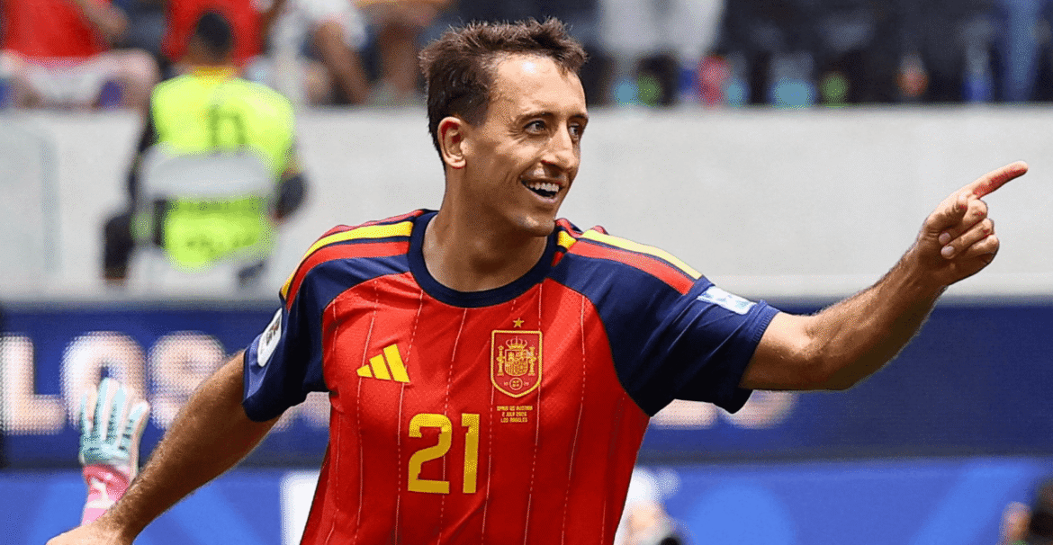 Mikel Oyarzabal of Spain.