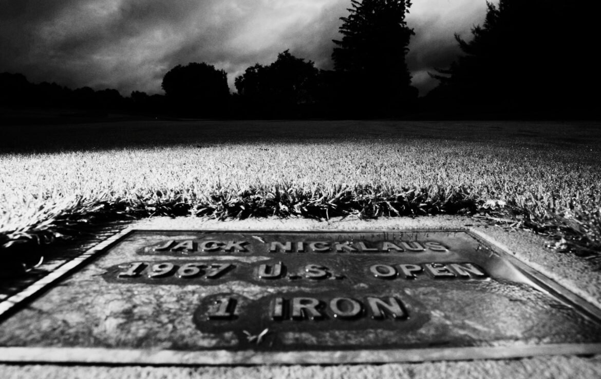 A plaque marks the spot where Jack Nicklaus hit the famous 