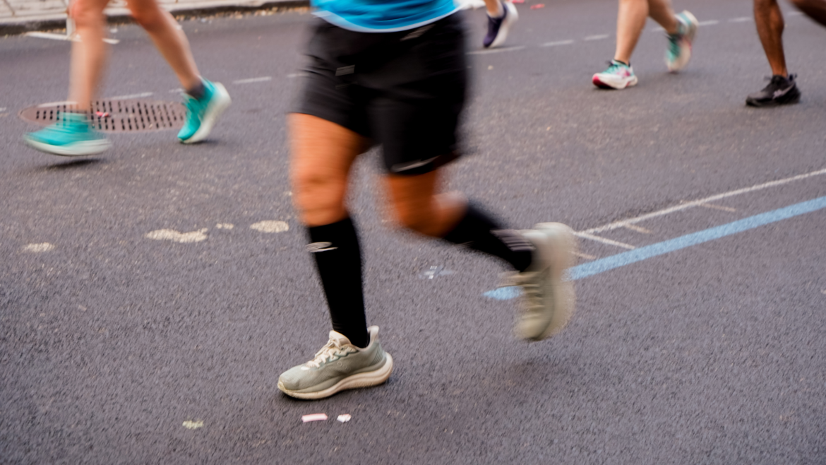 feet at the NYCM 2025 pounding the pavement some wear super shoes