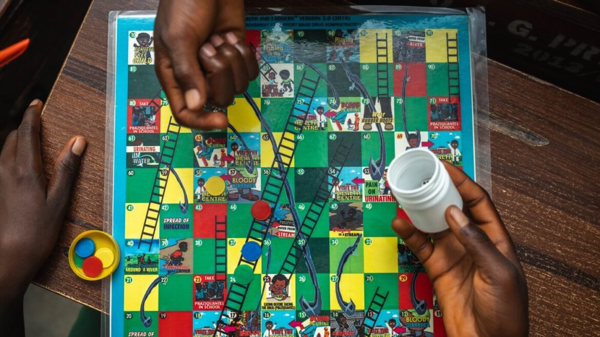 The game Schisto & Ladders has educational value plus worms : NPR