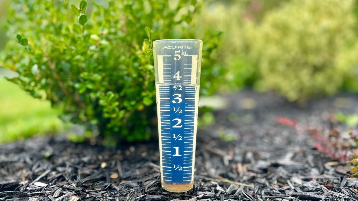 Multiple New Jersey towns got hit with more than 3 inches of rain on Saturday. A rain gauge is shown in a file photo.