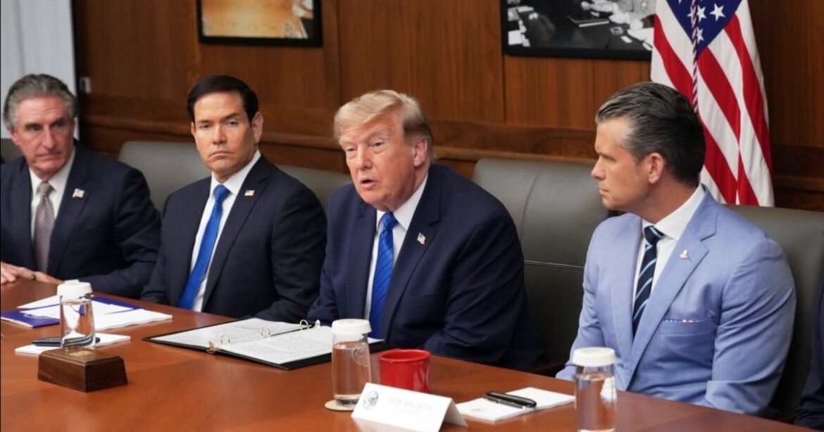 Trump questioned about 'anti-weaponization' fund during Cabinet meeting at Camp David