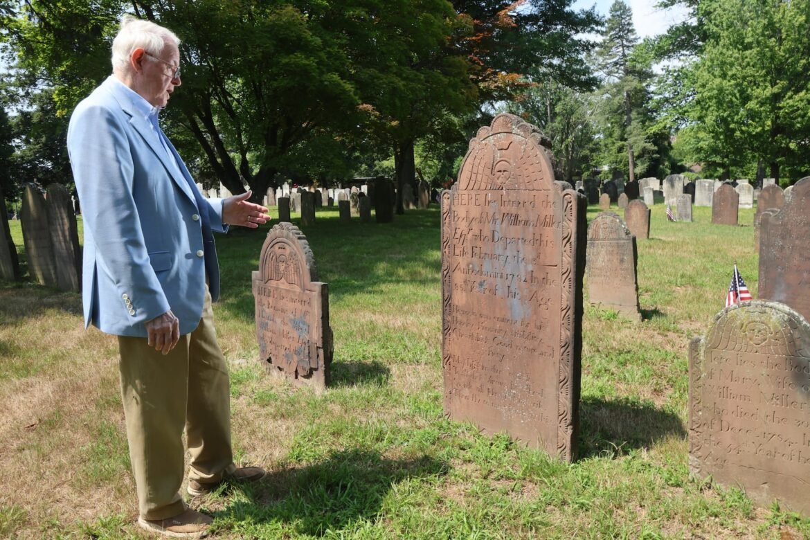 David Rogers is a historian who gives tours, writes books speaks about historic cemeteries like The Presbyterian Church cemetery in Westfield, New Jersey on Monday, July 13, 2026.