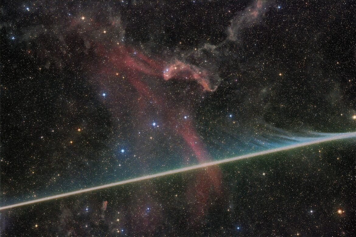 APOD: 2026 August 3 - Vaporizing Meteor Photobombs the Lacerta Nebula