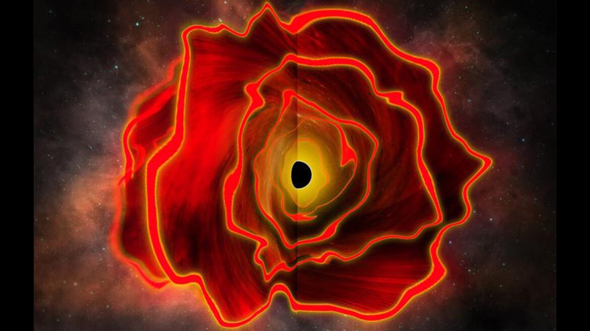 An artist's rendition of a black hole star.