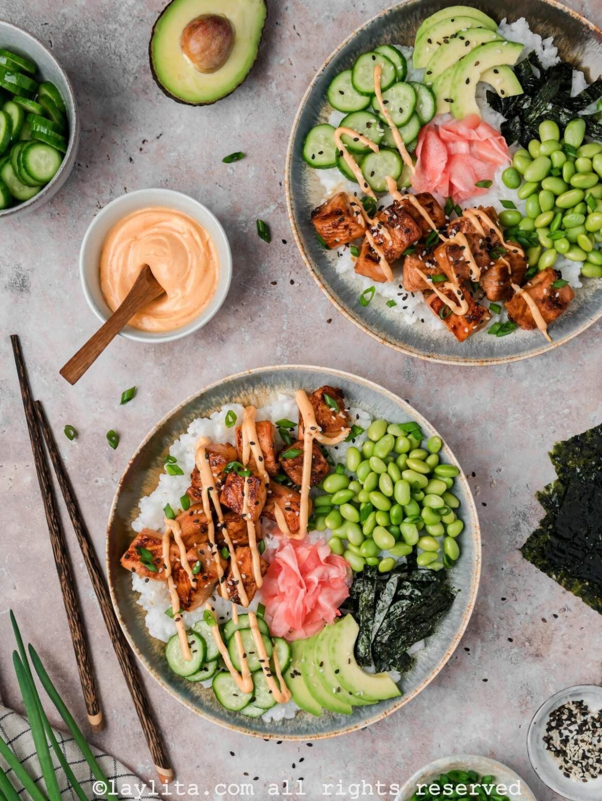 Crispy Salmon Bites Sushi Bowls – Laylita's Recipes