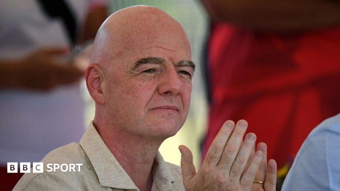Fifa president Gianni Infantino looks on during a recent match he attended 
