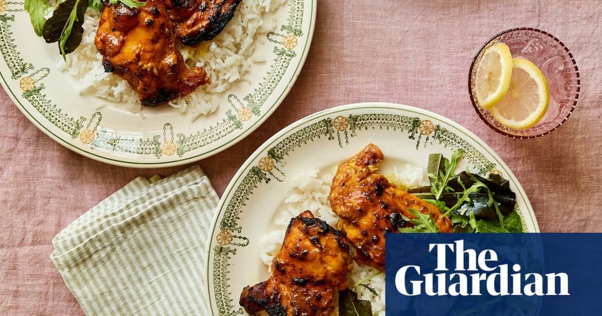 Sabrina Ghayour’s recipes for mango and chilli chicken, sticky spring onions and latke | Food