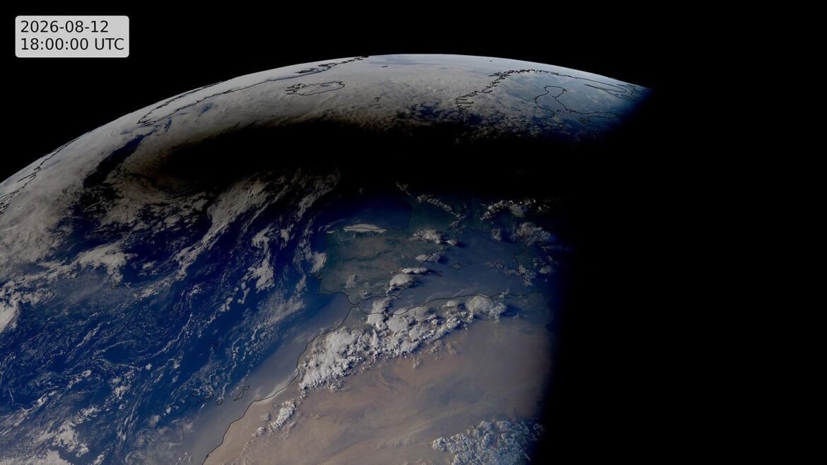 Satellites Capture Total Solar Eclipse 2026 From Space