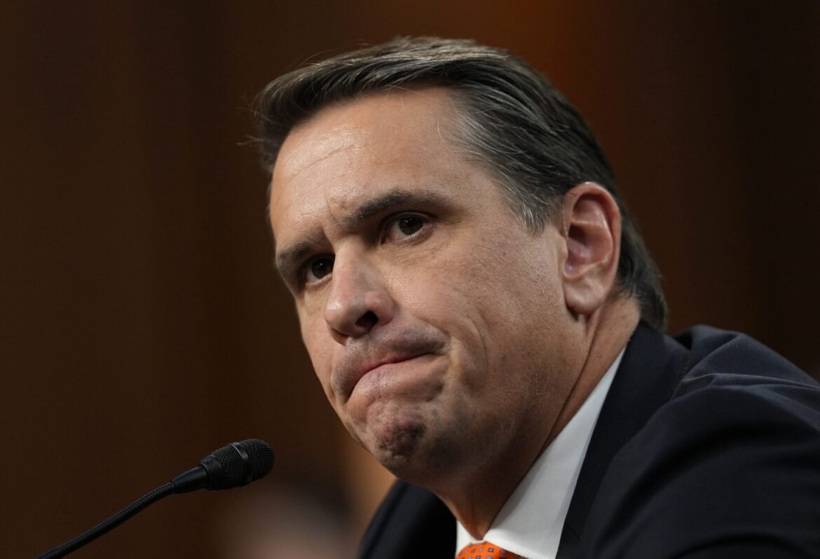Todd Blanche, who was confirmed as attorney general on Aug. 8, 2026, appears at his confirmation hearing in front of the Senate Judiciary Committee on Capitol Hill July 15, 2026 in Washington, DC. &nbsp;(Photo by Eric Lee/Getty Images)