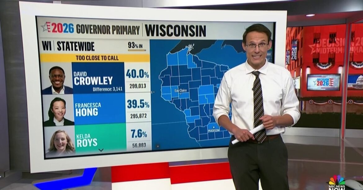 Wisconsin Democratic governor primary too close to call between Crowley, Hong