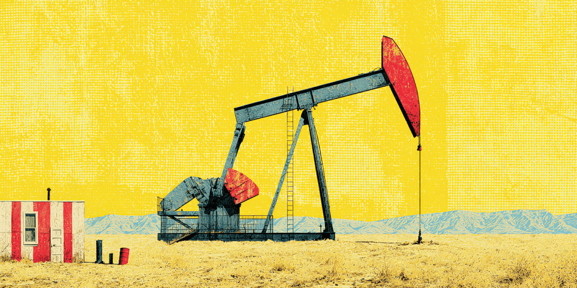 Illustration of an oil well.