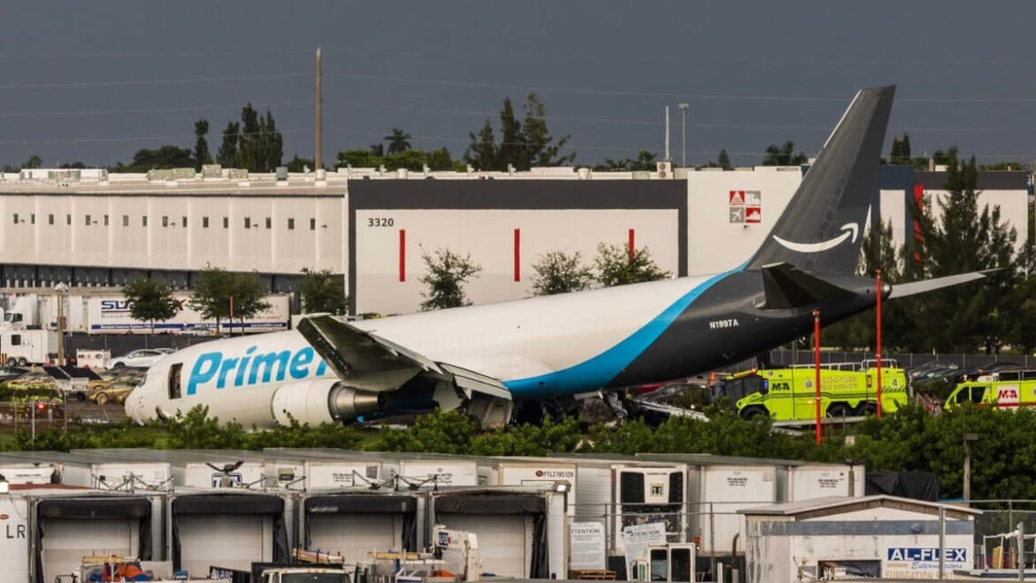 Amazon plane that crashed at Miami airport hit cleaning contractor van filled with 7 people