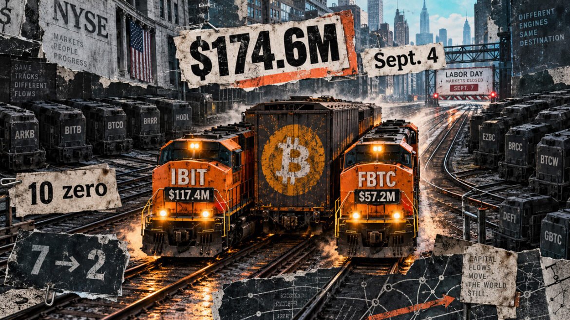 Bitcoin ETF inflows slow to $174.6M before Labor Day