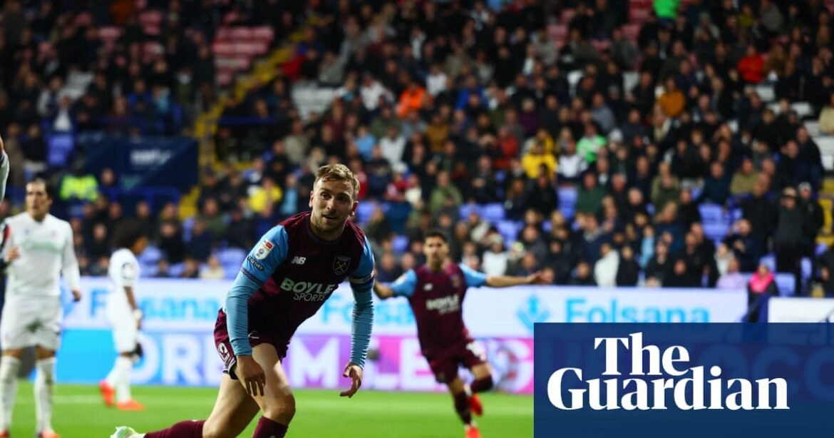 Championship roundup: West Ham go top after Bowen double sinks Bolton | Championship