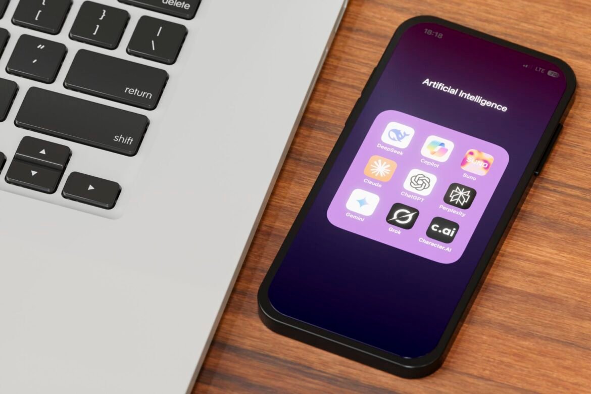 Icons for popular AI virtual assistant apps are seen on a smartphone screen. (Photo illustration by Getty Images)