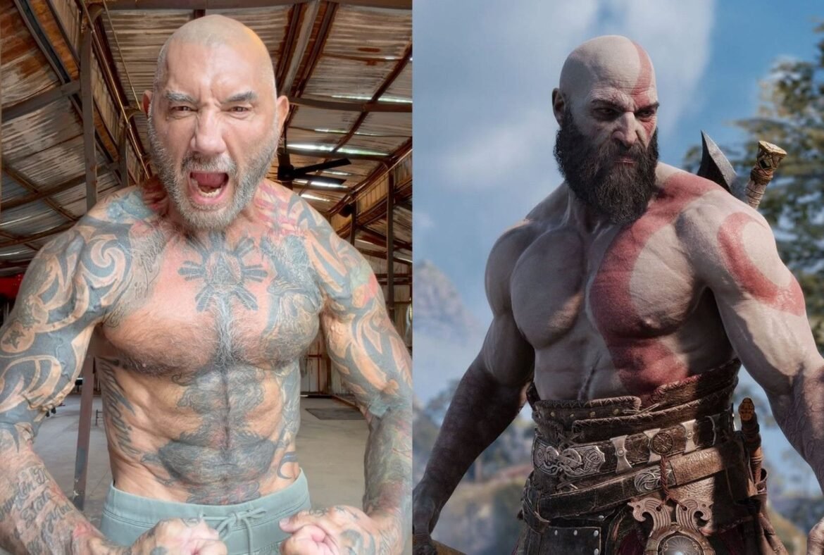 Dave Bautista flexes muscles ahead of 