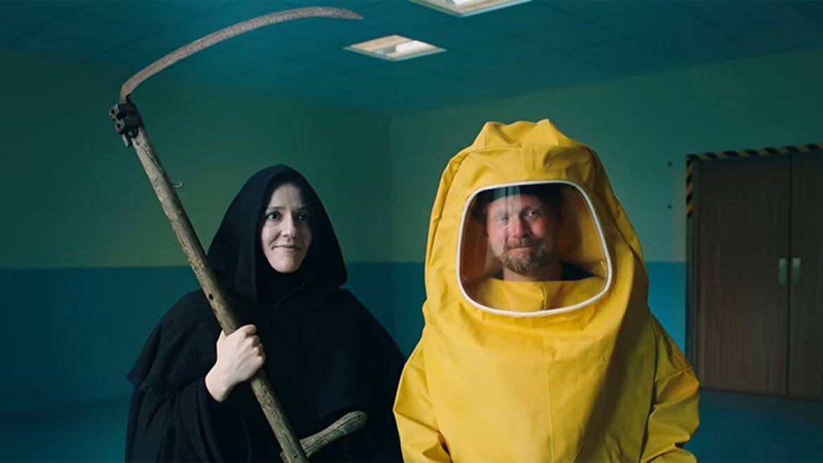 A still of Death and the Enshittificator smiling about destroying consumer products.
