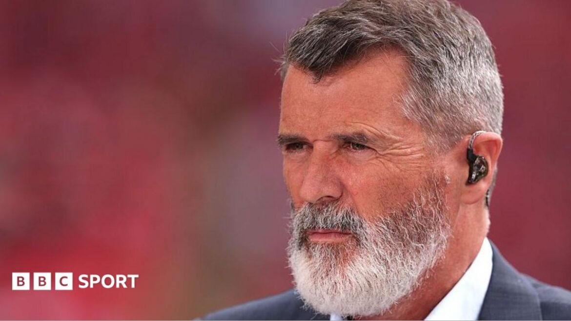Roy Keane working as a pundit 