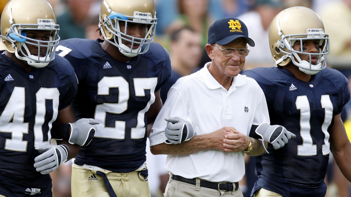 Notre Dame honoring Lou Holtz with helmet decal for 2026 season