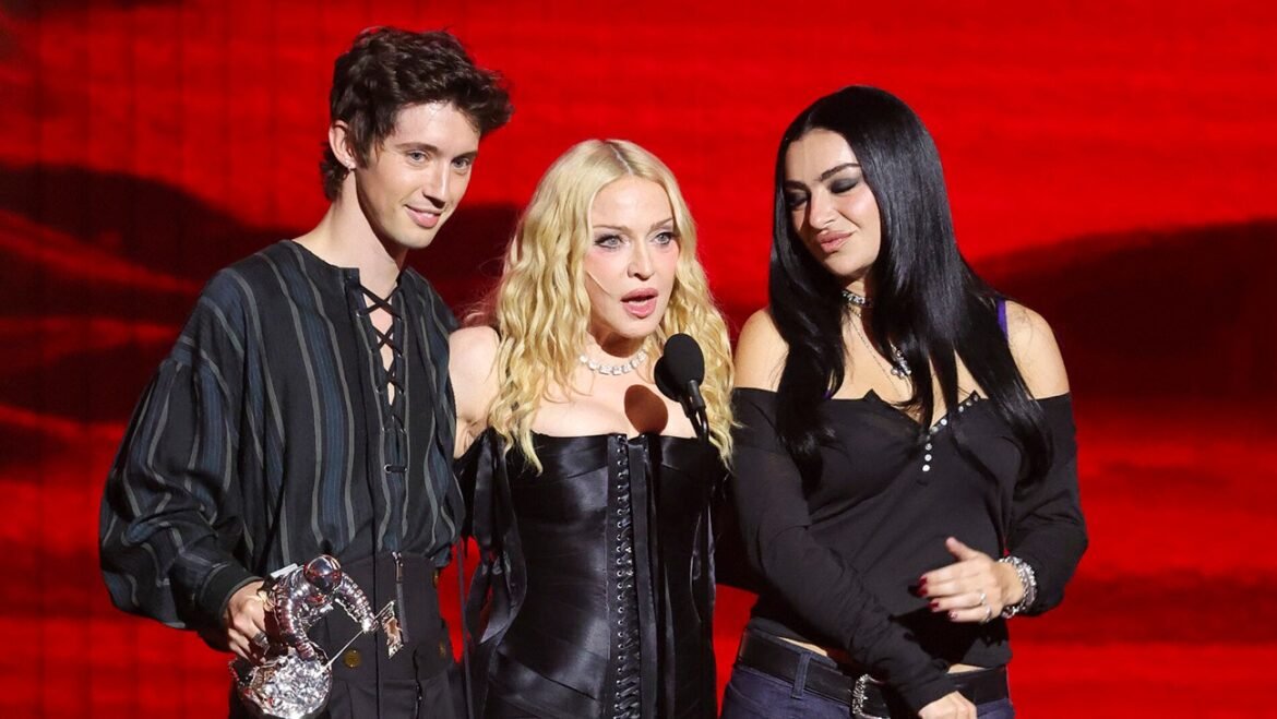 Madonna, Troye Sivan and Charli xcx at The 2026 MTV Video Music Awards (VMAs)