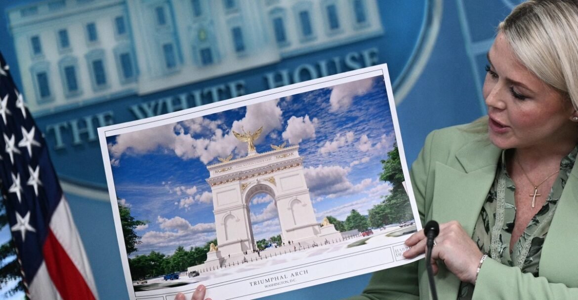 Trump says triumphal arch will be “military complex” with snipers and drones